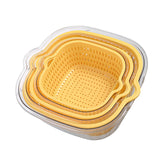 Maxbell Double Layer Drain Basket Side Buckle Strong and Sturdy for Washing Mixing Yellow