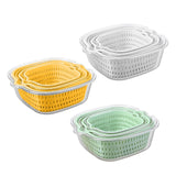 Maxbell Double Layer Drain Basket Side Buckle Strong and Sturdy for Washing Mixing Yellow