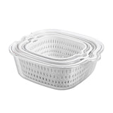 Maxbell Double Layer Drain Basket Side Buckle Strong and Sturdy for Washing Mixing White