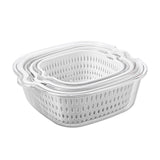Maxbell Double Layer Drain Basket Side Buckle Strong and Sturdy for Washing Mixing White