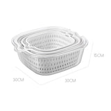 Maxbell Double Layer Drain Basket Side Buckle Strong and Sturdy for Washing Mixing White