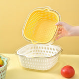Maxbell Double Layer Drain Basket Side Buckle Strong and Sturdy for Washing Mixing White