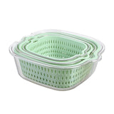 Maxbell Double Layer Drain Basket Side Buckle Strong and Sturdy for Washing Mixing green