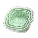 Maxbell Double Layer Drain Basket Side Buckle Strong and Sturdy for Washing Mixing green
