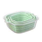 Maxbell Double Layer Drain Basket Side Buckle Strong and Sturdy for Washing Mixing green
