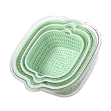 Maxbell Double Layer Drain Basket Side Buckle Strong and Sturdy for Washing Mixing green
