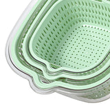 Maxbell Double Layer Drain Basket Side Buckle Strong and Sturdy for Washing Mixing green
