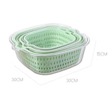 Maxbell Double Layer Drain Basket Side Buckle Strong and Sturdy for Washing Mixing green