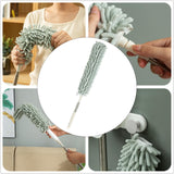 Maxbell 1.3M Telescopic Ceiling Duster Bendable Duster for Cleaning Ceiling Fan Car green