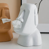 Maxbell Stone Figure Paper Towel Dispenser Container Napkin Holder for Decoration White