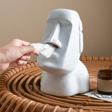 Maxbell Stone Figure Paper Towel Dispenser Container Napkin Holder for Decoration White