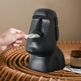 Maxbell Stone Figure Paper Towel Dispenser Container Napkin Holder for Decoration Black