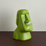 Maxbell Stone Figure Paper Towel Dispenser Container Napkin Holder for Decoration Green