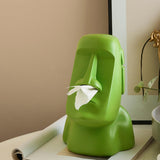 Maxbell Stone Figure Paper Towel Dispenser Container Napkin Holder for Decoration Green