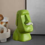 Maxbell Stone Figure Paper Towel Dispenser Container Napkin Holder for Decoration Green