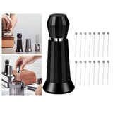 Maxbell Coffee Stirrer Hand Distribution Coffee Stirring Tool Birthday Gifts 2 Sets Needles Black