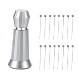 Maxbell Coffee Stirrer Hand Distribution Coffee Stirring Tool Birthday Gifts Silver 2 Set Needles