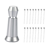 Maxbell Coffee Stirrer Hand Distribution Coffee Stirring Tool Birthday Gifts Silver 2 Set Needles