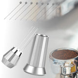 Maxbell Coffee Stirrer Hand Distribution Coffee Stirring Tool Birthday Gifts Silver 2 Set Needles