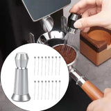 Maxbell Coffee Stirrer Hand Distribution Coffee Stirring Tool Birthday Gifts Silver 2 Set Needles