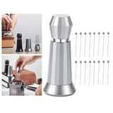 Maxbell Coffee Stirrer Hand Distribution Coffee Stirring Tool Birthday Gifts Silver 2 Set Needles