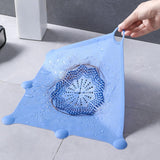 Maxbell Shower Drain Catcher Easy to Clean Reusable for Kitchen Bathroom Sink Blue