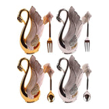 Maxbell Swan Tableware Holder Base Tableware Organizer Kitchen Storage Rack Display Golden Spoon