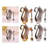 Maxbell Swan Tableware Holder Base Tableware Organizer Kitchen Storage Rack Display Golden Spoon