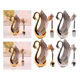 Maxbell Swan Tableware Holder Base Tableware Organizer Kitchen Storage Rack Display Golden Spoon