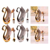 Maxbell Swan Tableware Holder Base Tableware Organizer Kitchen Storage Rack Display Golden Spoon