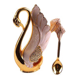 Maxbell Swan Tableware Holder Base Tableware Organizer Kitchen Storage Rack Display Golden Spoon