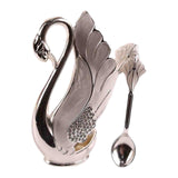 Maxbell Swan Tableware Holder Base Tableware Organizer Kitchen Storage Rack Display Silver Spoon