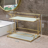 Maxbell 2 Tiers Standing Rack Storage Shelf for Bedroom Dressing Table Living Room StyleC