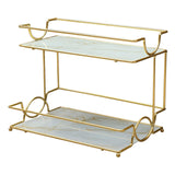 Maxbell 2 Tiers Standing Rack Storage Shelf for Bedroom Dressing Table Living Room StyleC