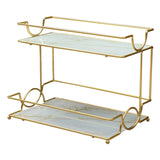Maxbell 2 Tiers Standing Rack Storage Shelf for Bedroom Dressing Table Living Room StyleC