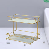 Maxbell 2 Tiers Standing Rack Storage Shelf for Bedroom Dressing Table Living Room StyleC