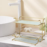 Maxbell 2 Tiers Standing Rack Storage Shelf for Bedroom Dressing Table Living Room StyleC