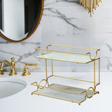 Maxbell 2 Tiers Standing Rack Storage Shelf for Bedroom Dressing Table Living Room StyleC