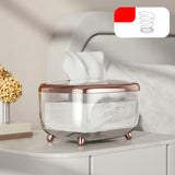 Maxbell Tissue Box holder Pet,ABS Clear Convenient for Office Bedroom Kitchen Gold