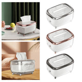 Maxbell Tissue Box holder Pet,ABS Clear Convenient for Office Bedroom Kitchen Gold