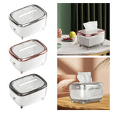 Maxbell Tissue Box holder Pet,ABS Clear Convenient for Office Bedroom Kitchen Gold