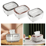 Maxbell Tissue Box holder Pet,ABS Clear Convenient for Office Bedroom Kitchen Gold