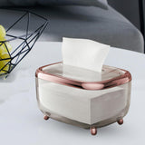 Maxbell Tissue Box holder Pet,ABS Clear Convenient for Office Bedroom Kitchen Gold