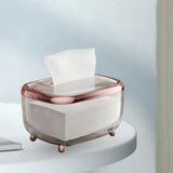 Maxbell Tissue Box holder Pet,ABS Clear Convenient for Office Bedroom Kitchen Gold