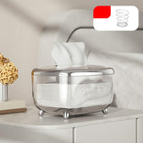 Maxbell Tissue Box holder Pet,ABS Clear Convenient for Office Bedroom Kitchen Slivery