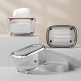 Maxbell Tissue Box holder Pet,ABS Clear Convenient for Office Bedroom Kitchen Slivery