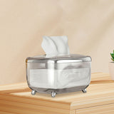 Maxbell Tissue Box holder Pet,ABS Clear Convenient for Office Bedroom Kitchen Slivery