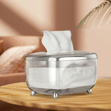 Maxbell Tissue Box holder Pet,ABS Clear Convenient for Office Bedroom Kitchen Slivery