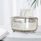 Maxbell Tissue Box holder Pet,ABS Clear Convenient for Office Bedroom Kitchen Slivery