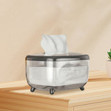 Maxbell Tissue Box holder Pet,ABS Clear Convenient for Office Bedroom Kitchen Black